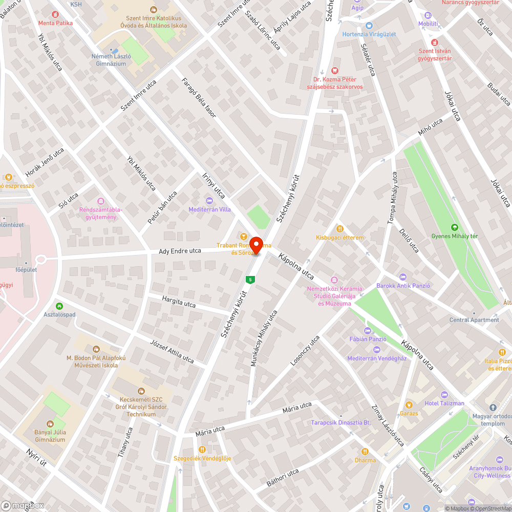 Kiégett lámpák, szakaszhiba bejelentés helye