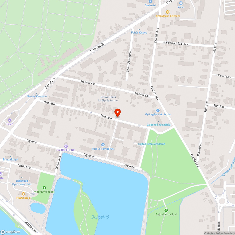 Kátyú - Nád u. bejelentés helye