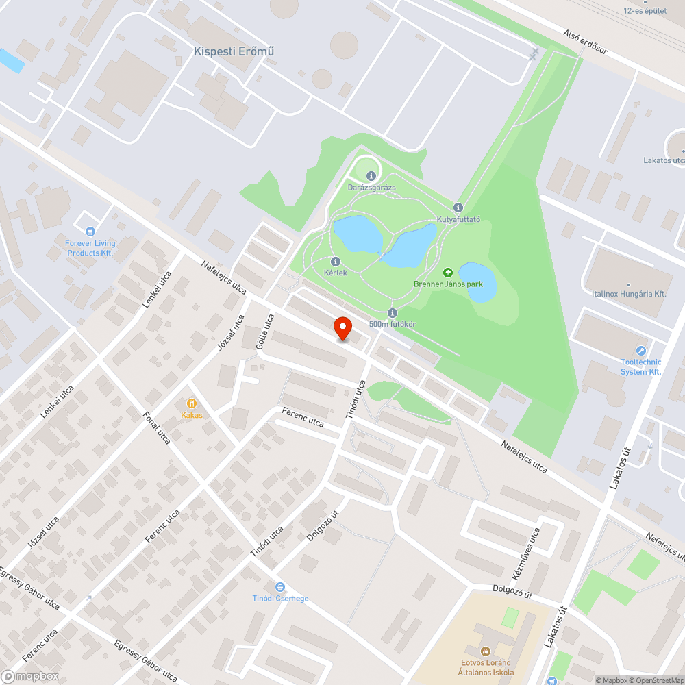 Kiégett lámpa bejelentés helye