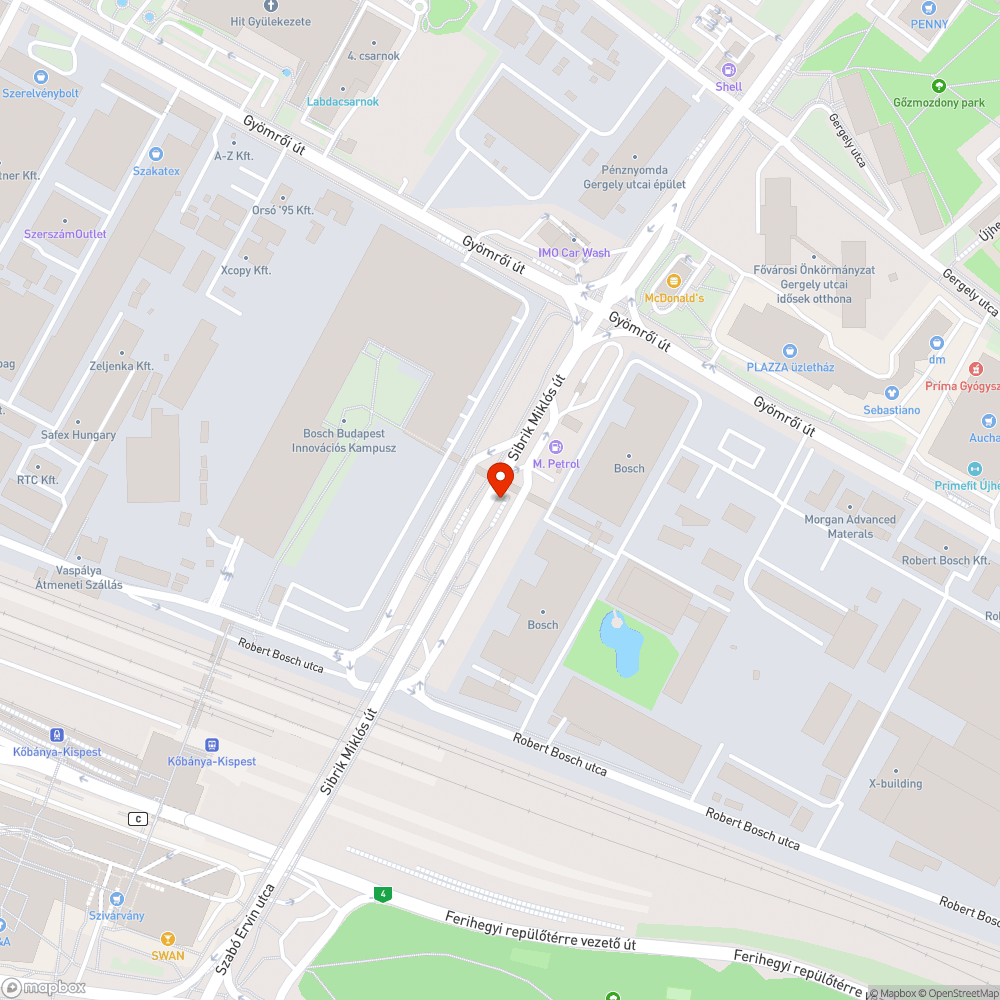 Graffitis buszmegálló bejelentés helye