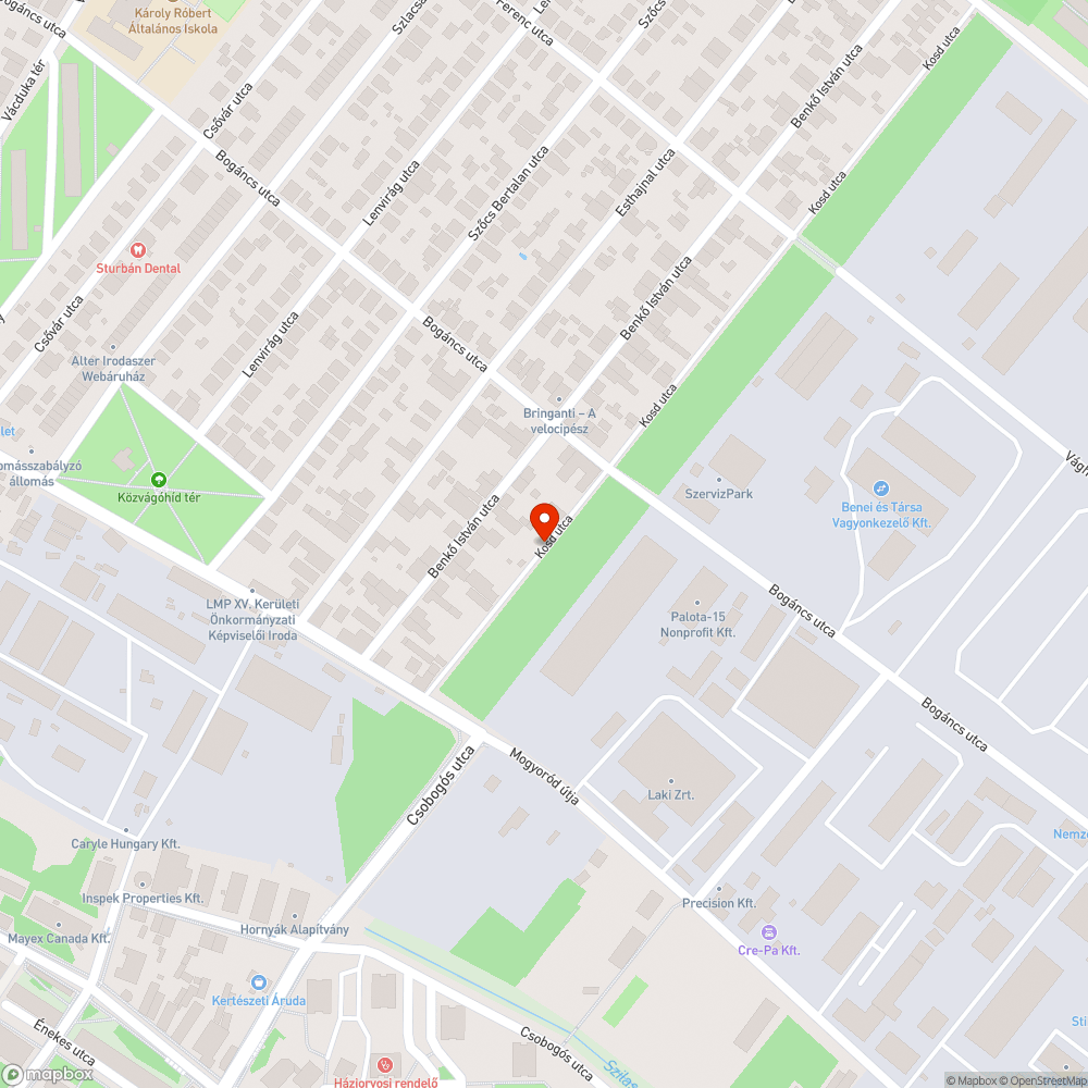 Tűzcsap - Benkő i. bejelentés helye