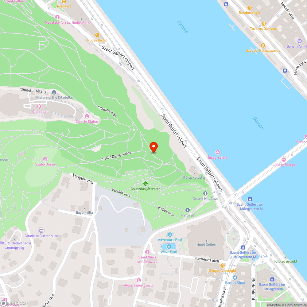 Szemetes Gellért-hegy bejelentés helye