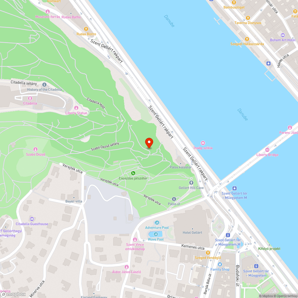 Összegraffitizett Gellért-hegy bejelentés helye