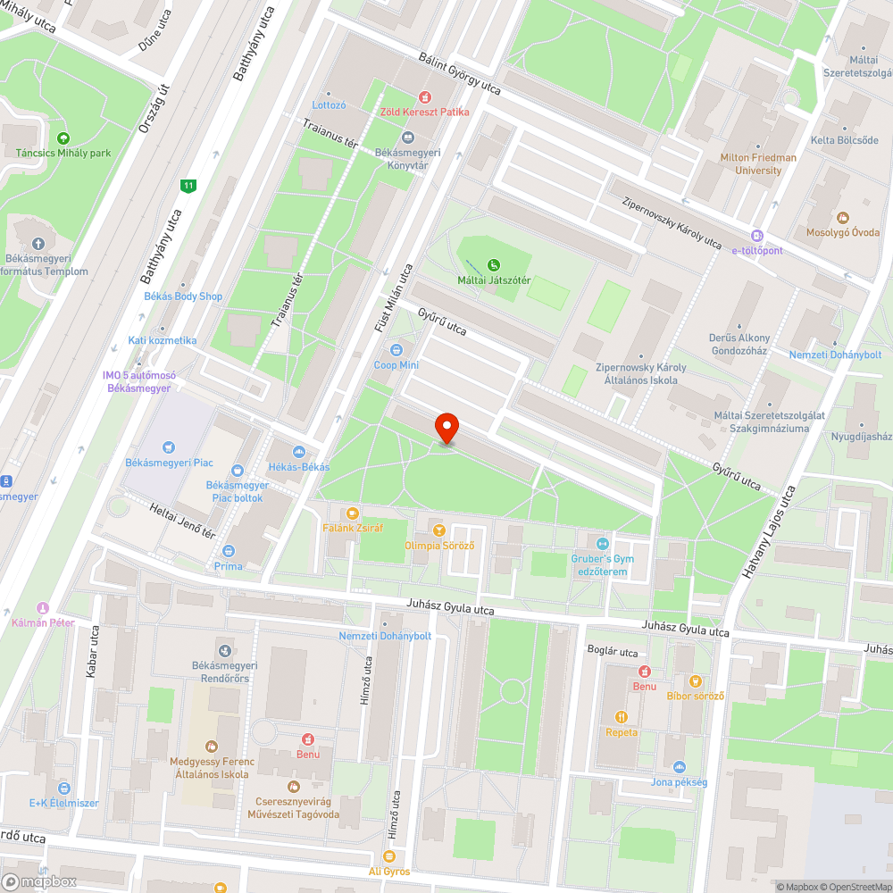 Békásmegyeren elhagyott járművek bejelentés helye