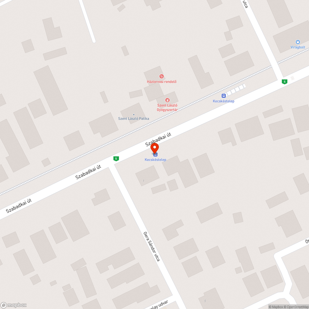 Gera Sándor utcai buszmegálló bejelentés helye