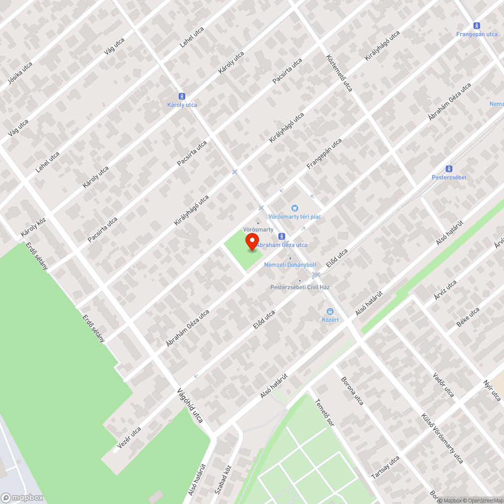 Törött pad bejelentés helye