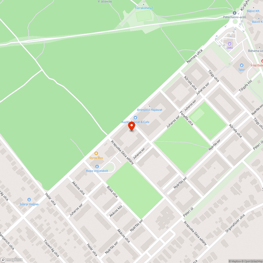 Kátyú bejelentés helye