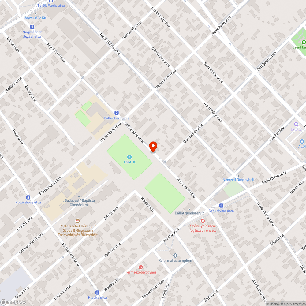 Pesterzsébet Ady Endre utca szemétlerakás bejelentés helye