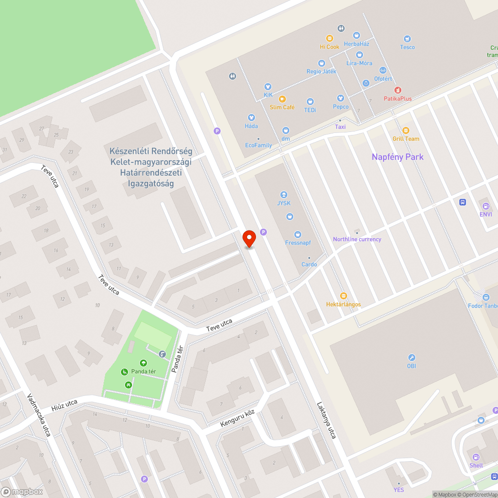 Púpos járda bejelentés helye