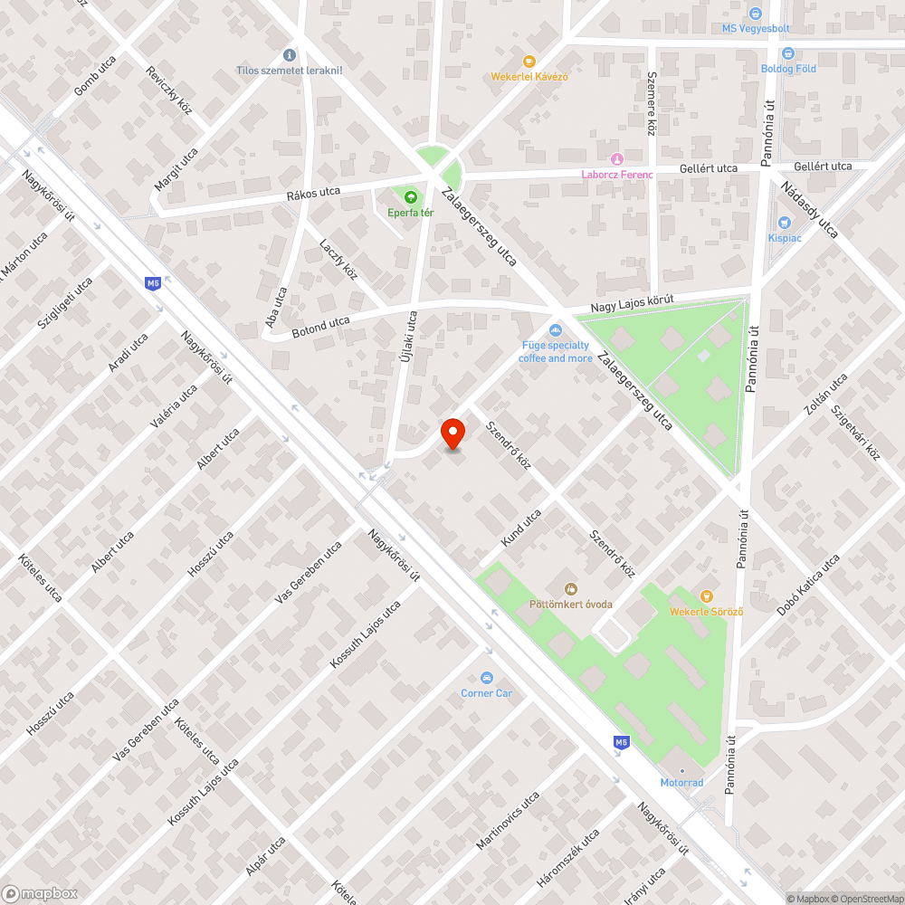 Elhagyott jármű bejelentés helye