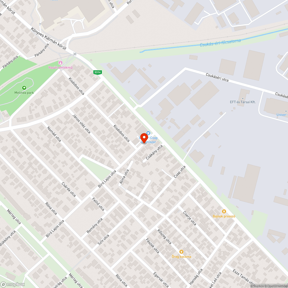 Nem működő utcai lámpa bejelentés helye