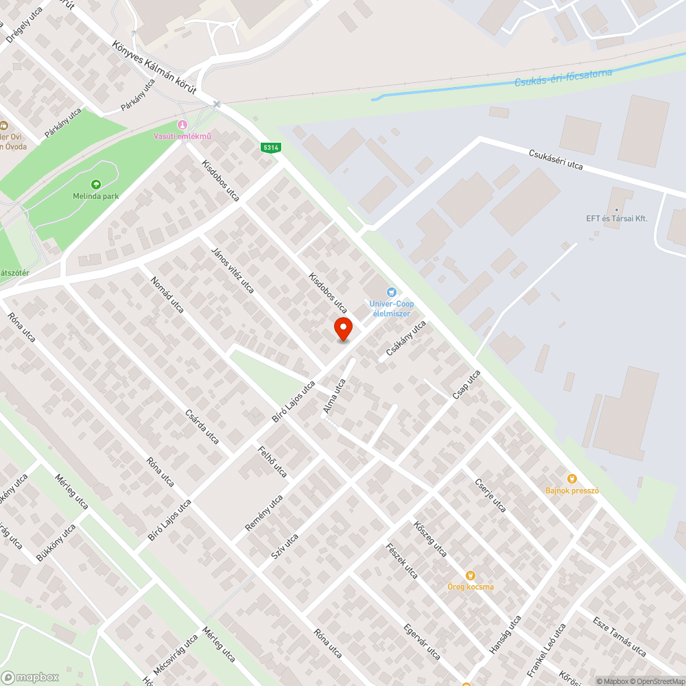 Nem működő utcai lámpa bejelentés helye