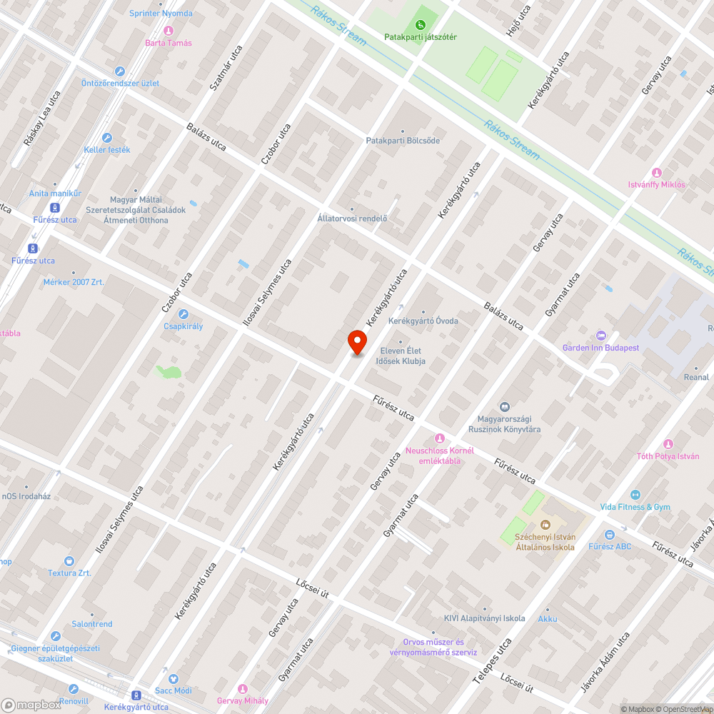 Zöldterület károsítása a Kerékgyártó utcában bejelentés helye