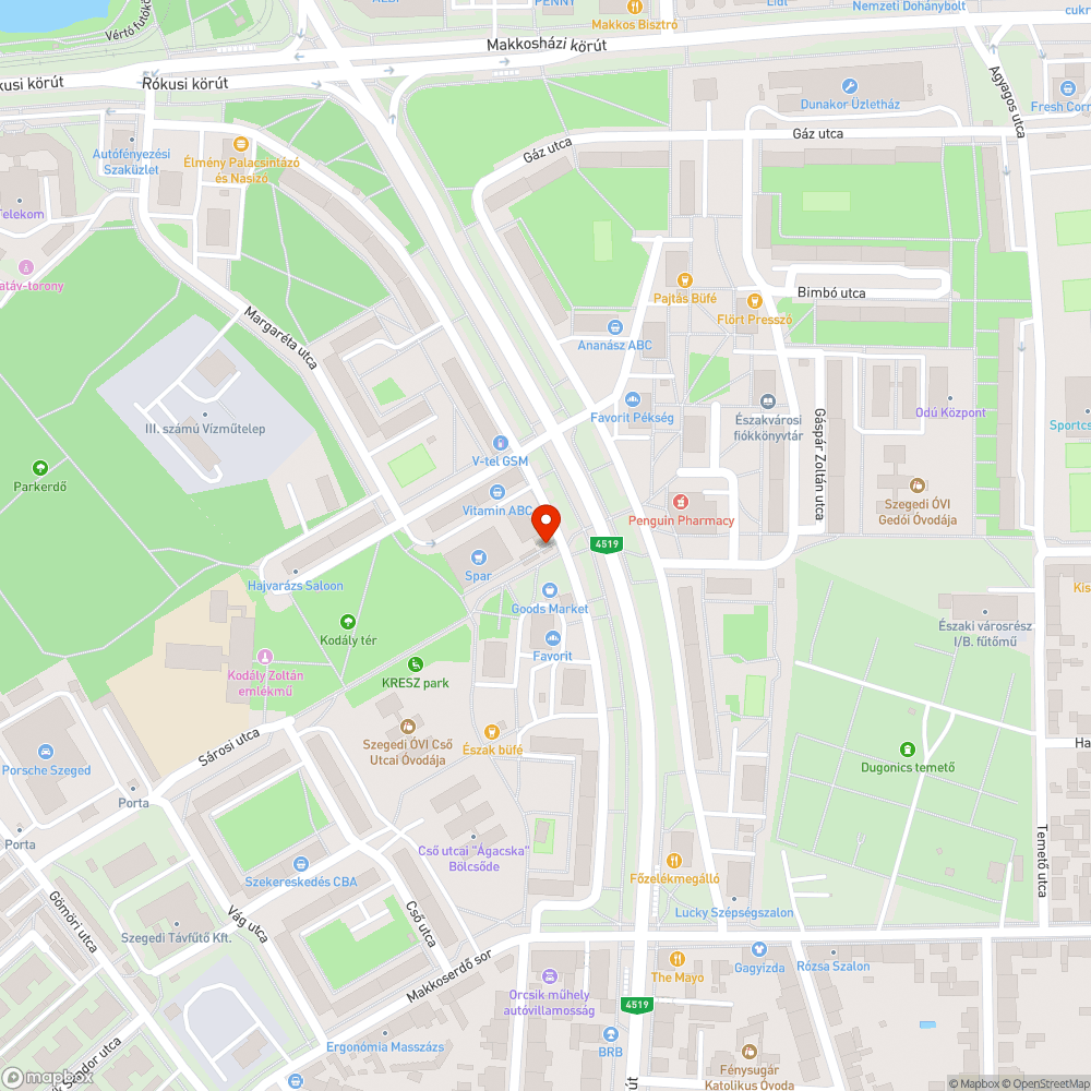 Eltömődött vízelvezető a Kodály téri piacon bejelentés helye