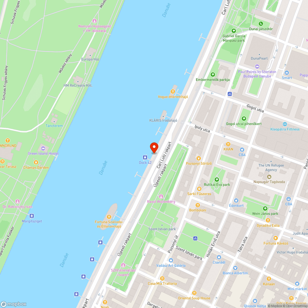 Kidőlt fák és tartók a pesti alsó rakparton bejelentés helye