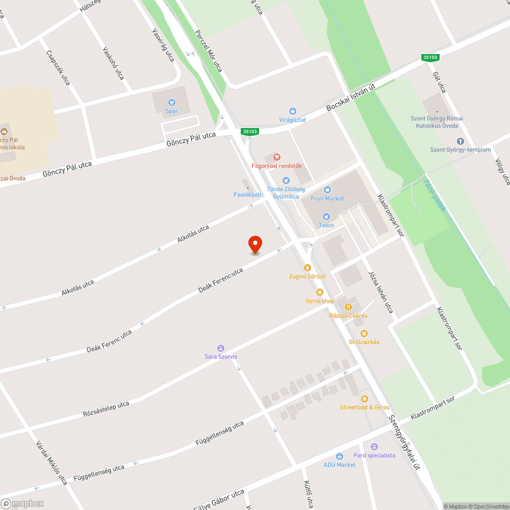 Törött pad bejelentés helye