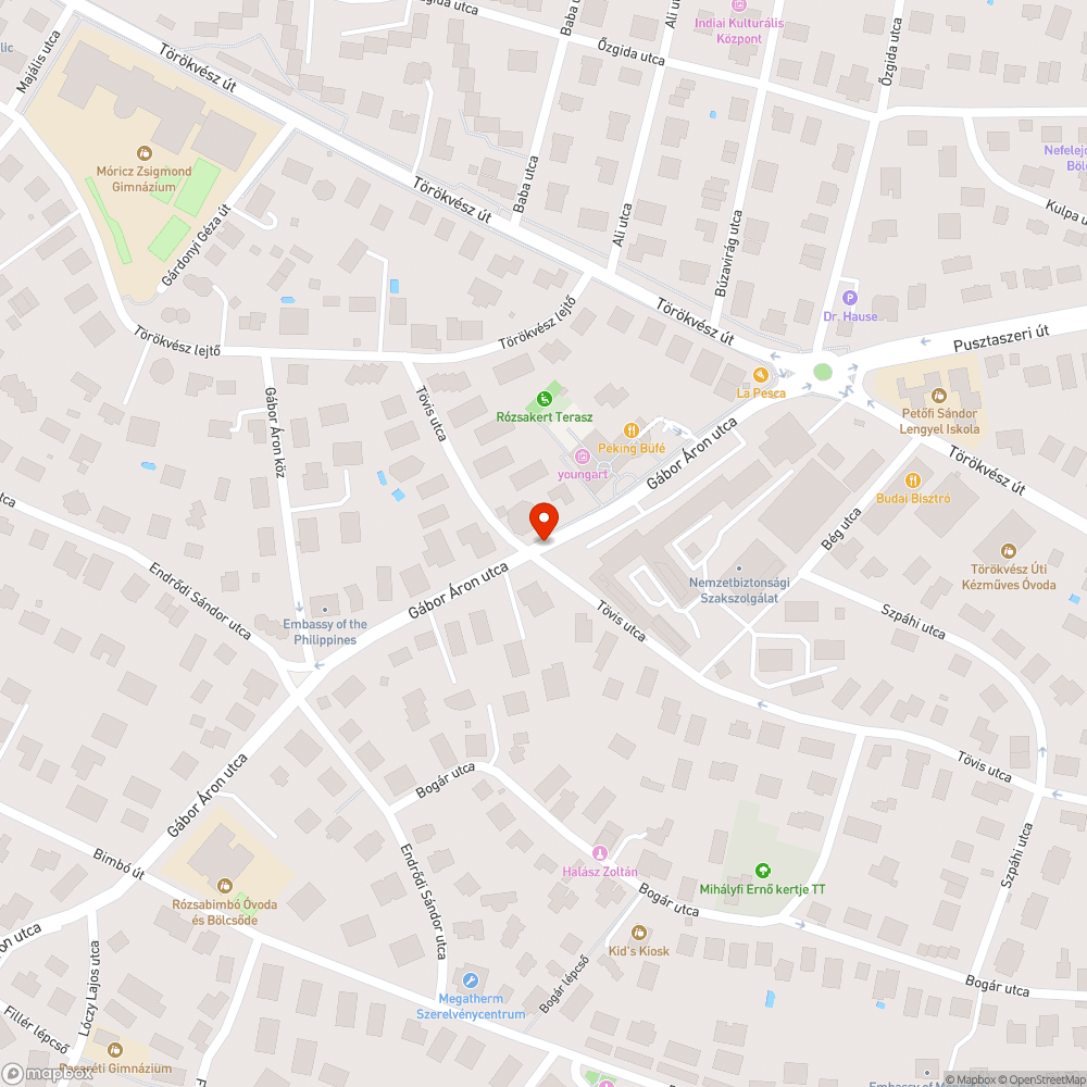 Járdán lévő autóabroncs bejelentés helye