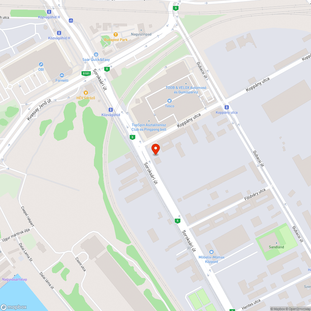 Közvágóhíd Csepel irány portáltábla bejelentés helye