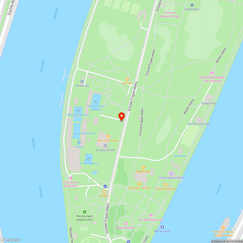 Homokzsákok a Margit-szigeten bejelentés helye