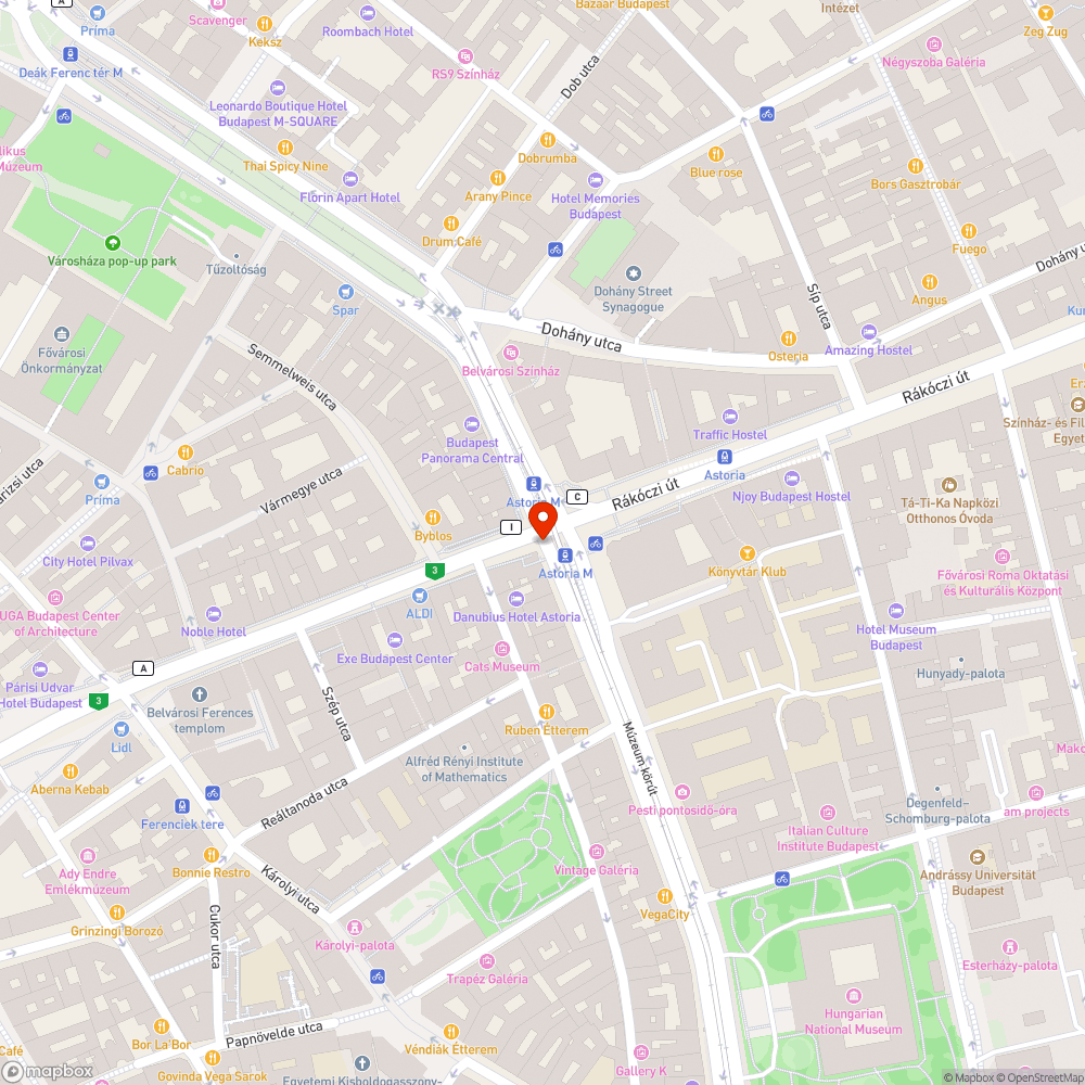 Astoria villamossínek bejelentés helye