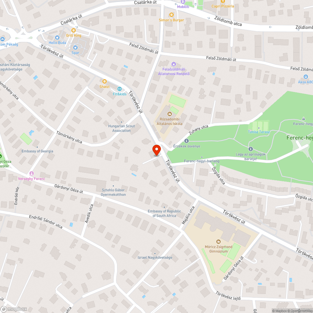 Kátyú a Törökvész úton bejelentés helye