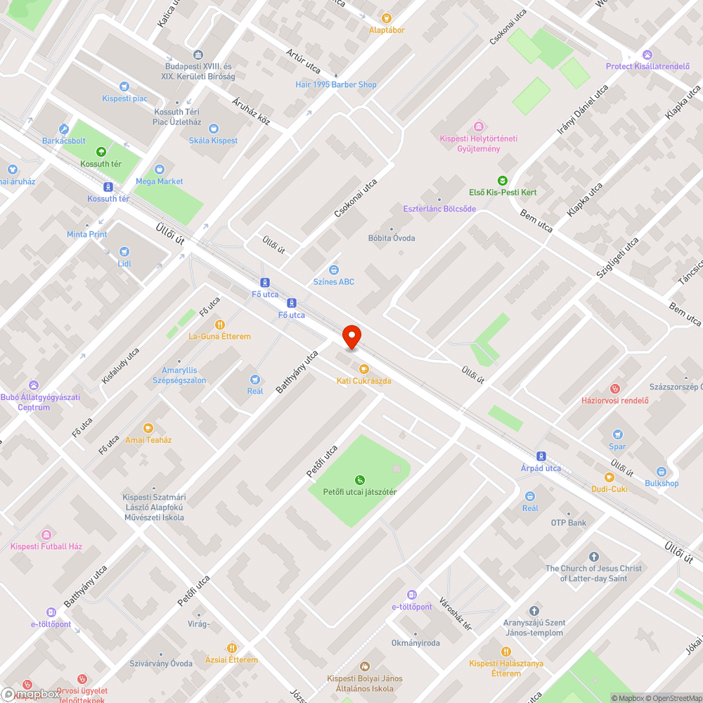 Nem működő közvilágítás XIX. Ker. Üllői 275 bejelentés helye