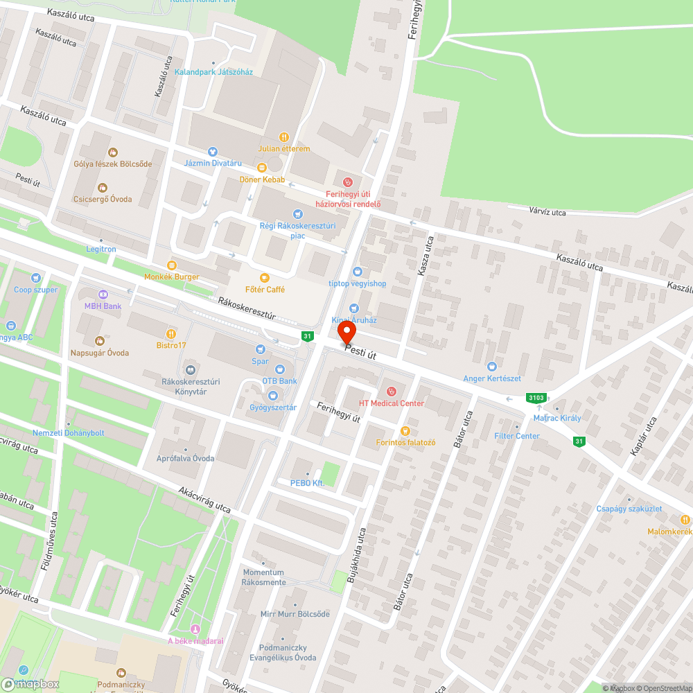 Sérült korlátok a Pesti út mentén bejelentés helye