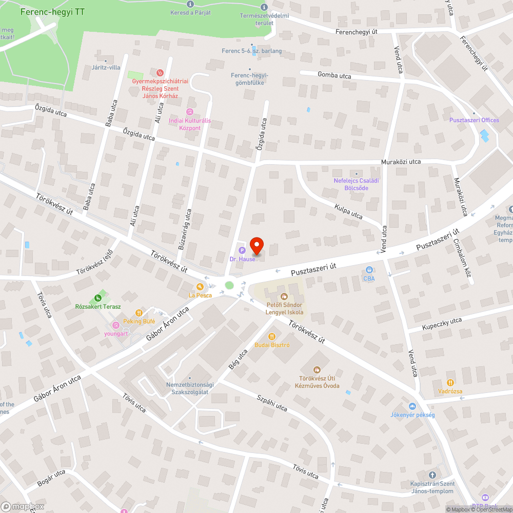 Hiányzó fák bejelentés helye