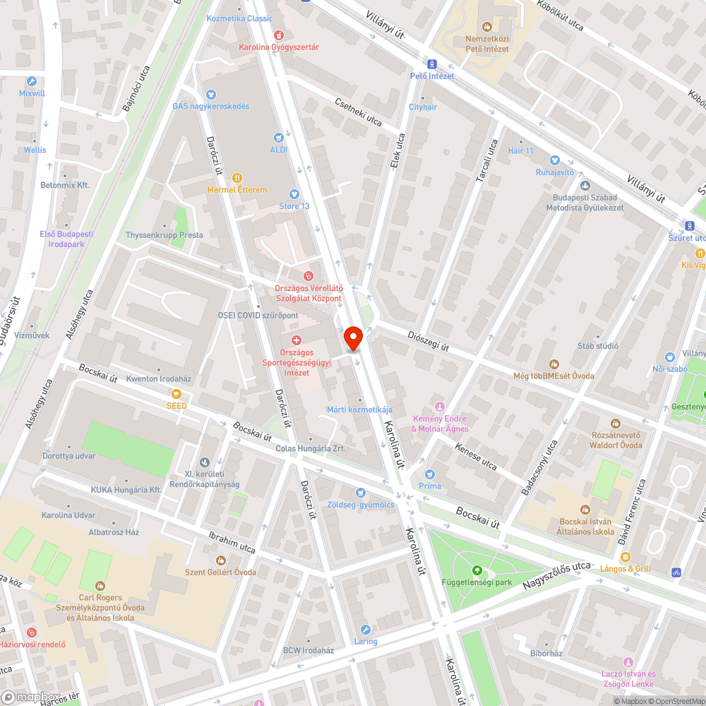 Beszakadt járda bejelentés helye