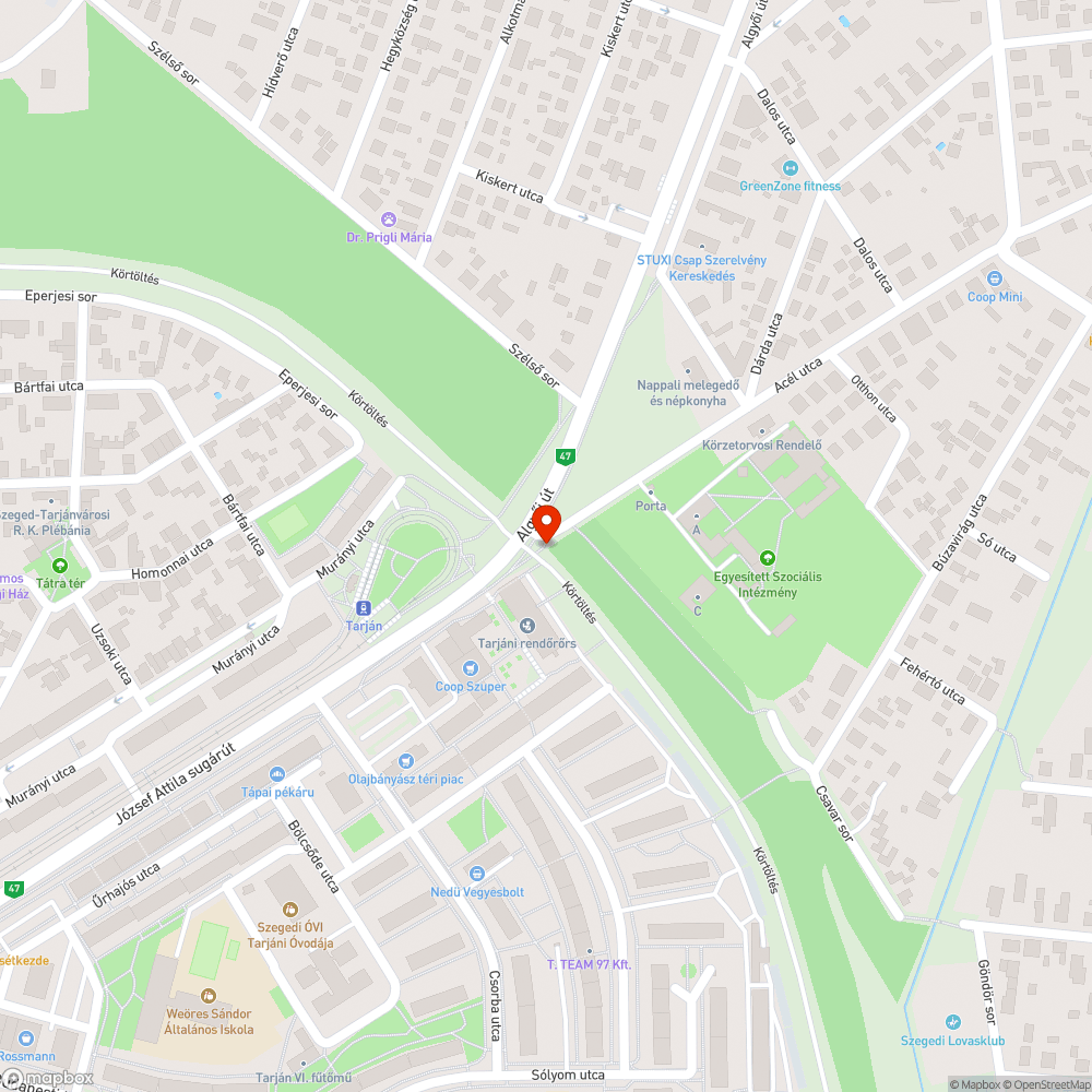 Megsüllyedt járda bejelentés helye