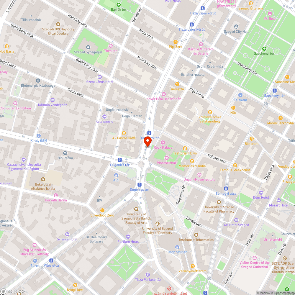 Dugonics tér kátyú bejelentés helye