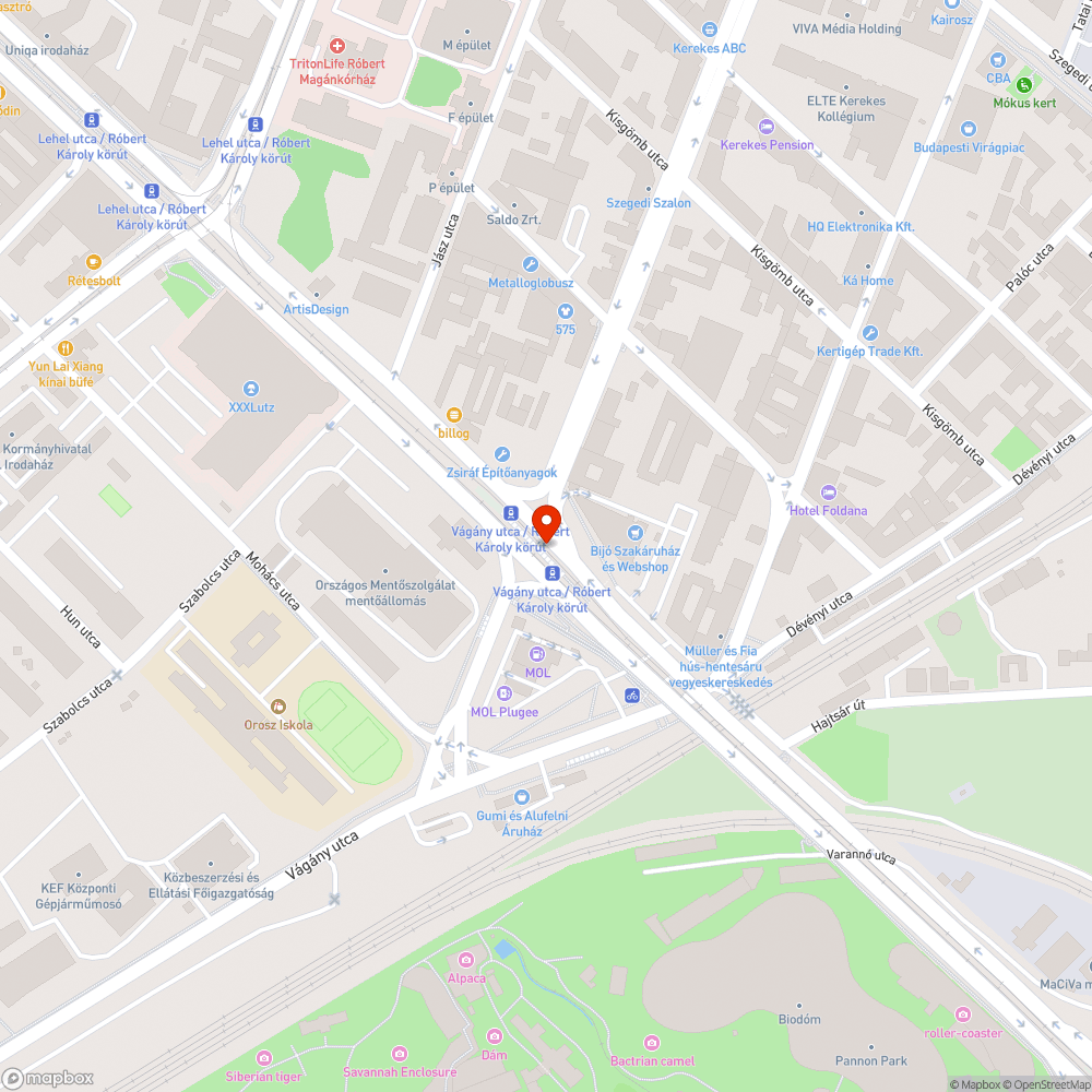 Szérfirkált megálló bejelentés helye