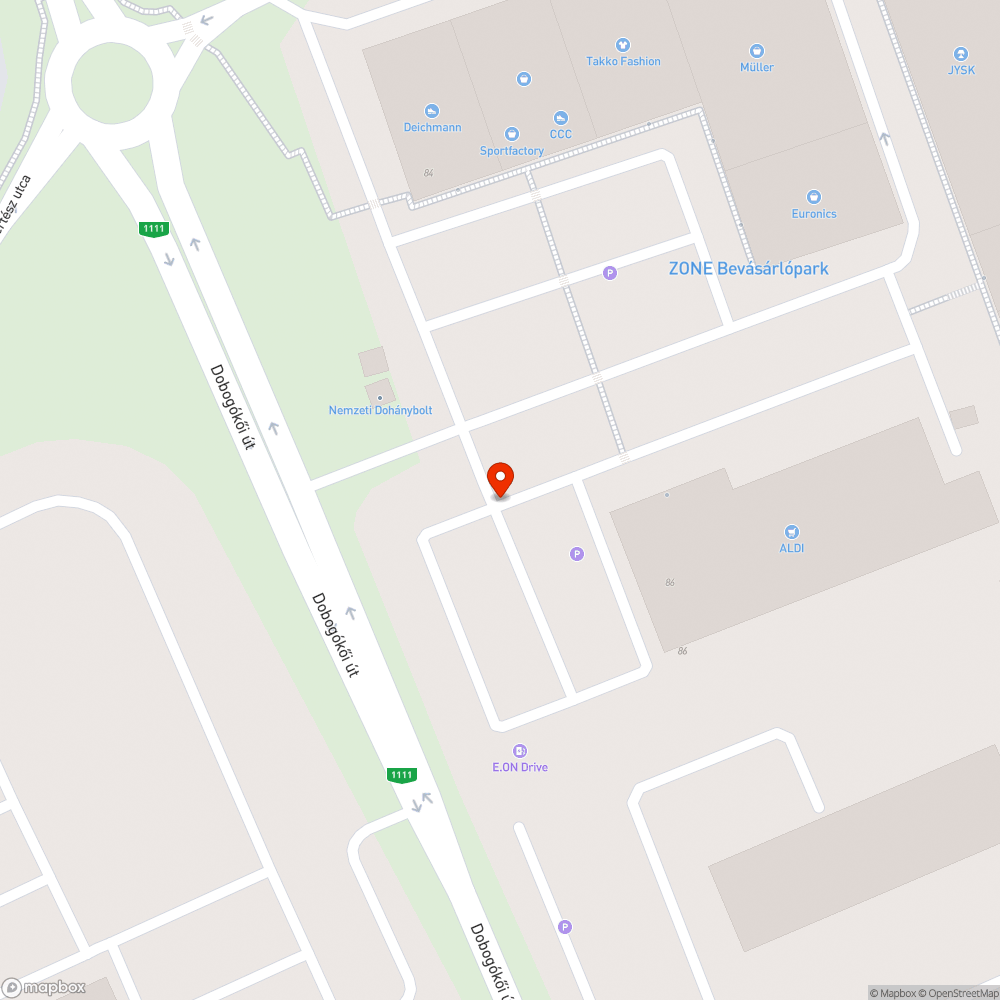 Kiégett lámpa az Aldi parkolóban bejelentés helye