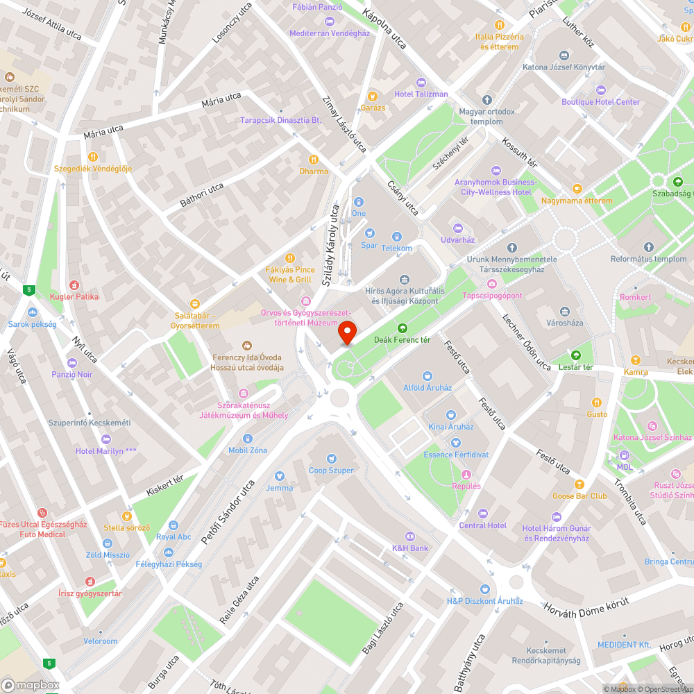 Nem működő közvilágítás a Deák téren bejelentés helye