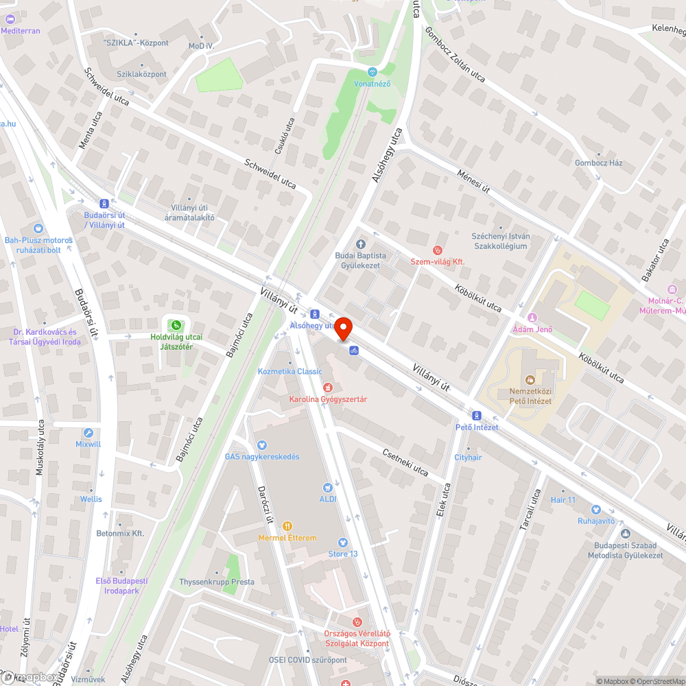 Lekopott kerékpársáv bejelentés helye