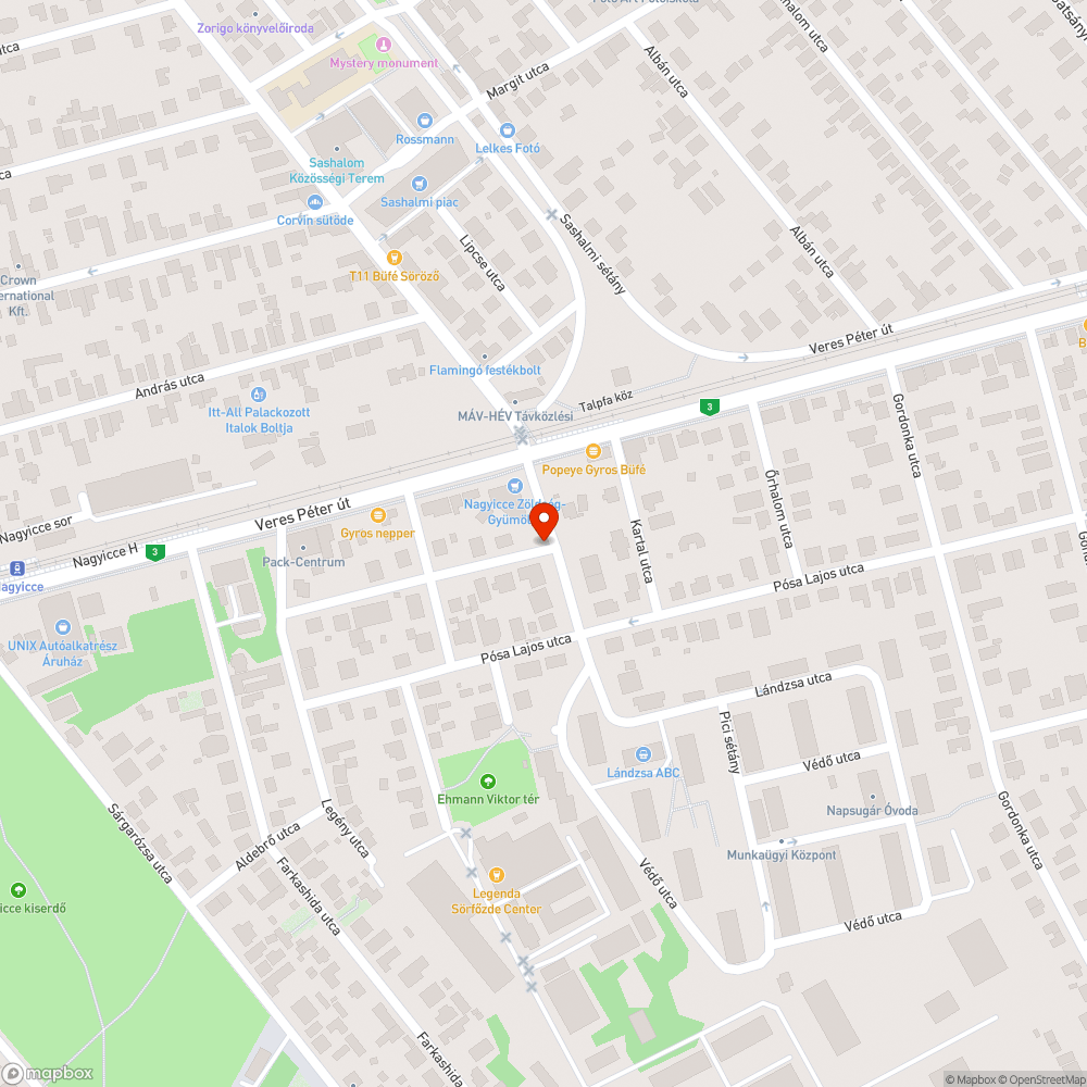 Nem működő közterületi lámpa bejelentés helye