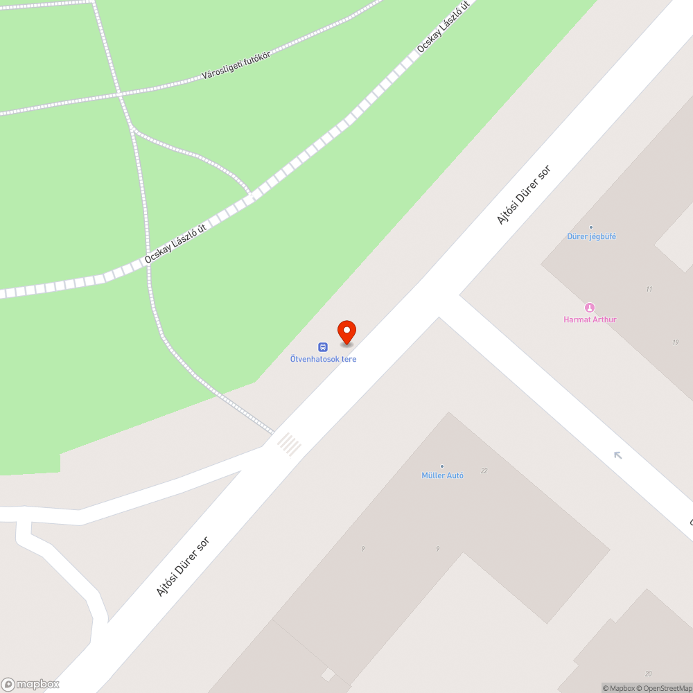 56-osok tere BKV-megálló (Dózsa felé) bejelentés helye