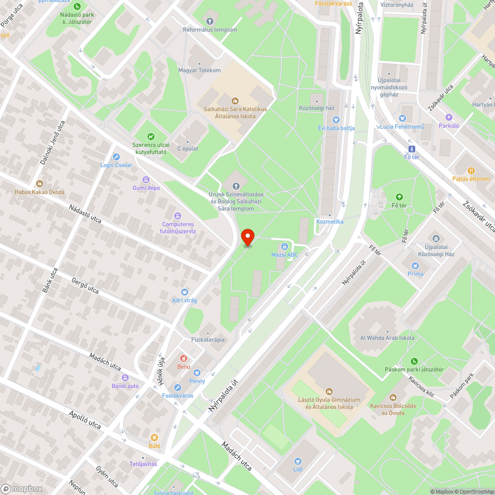 Beszakadt járda bejelentés helye