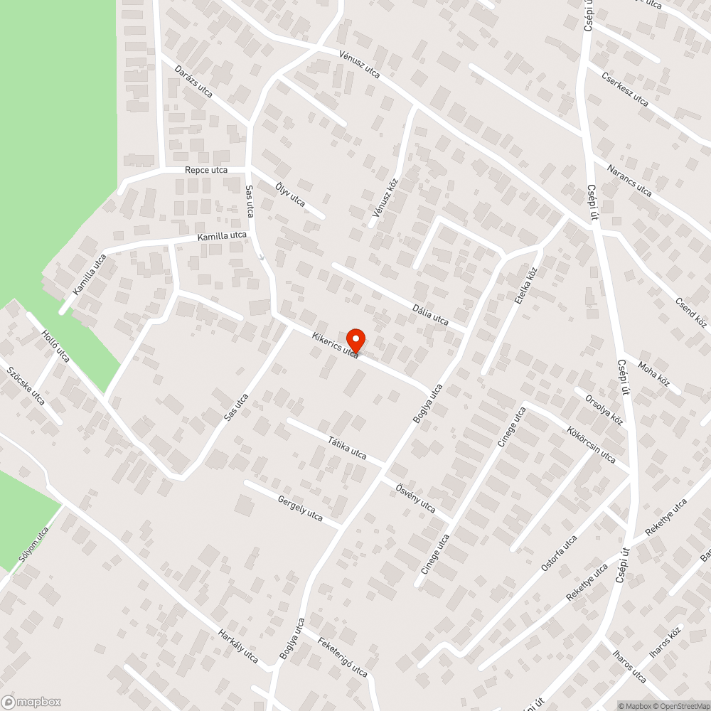 Kátyúk bejelentés helye