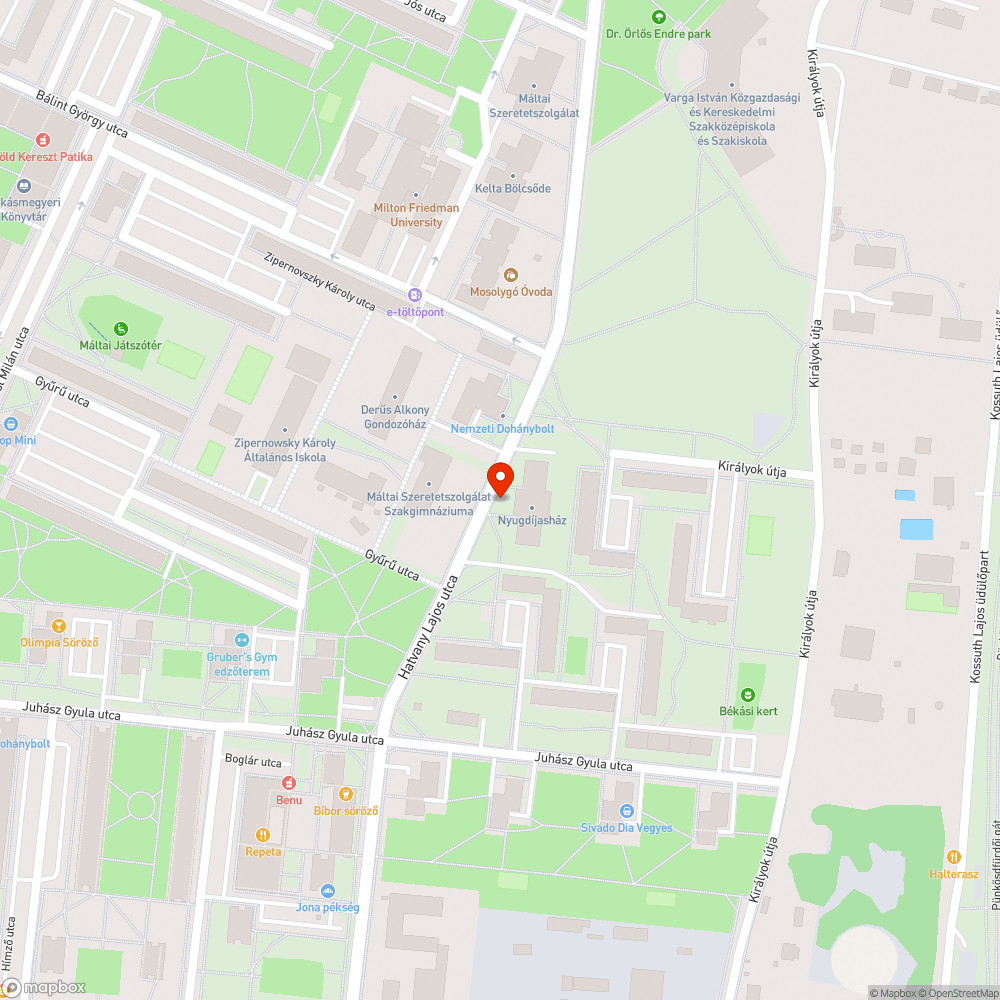 Kiszáradt fa a padoknál, második kör bejelentés helye