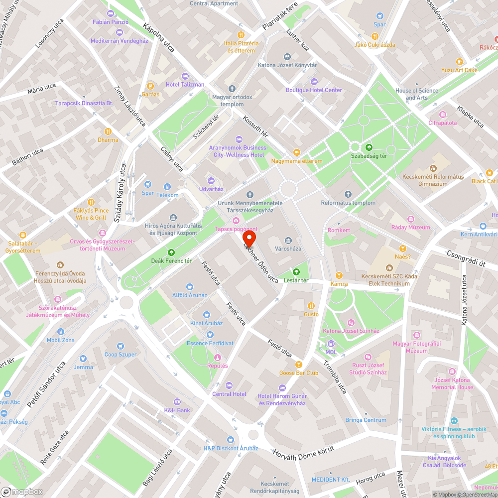 Nem működő közvilágítás a Városháza mögött bejelentés helye