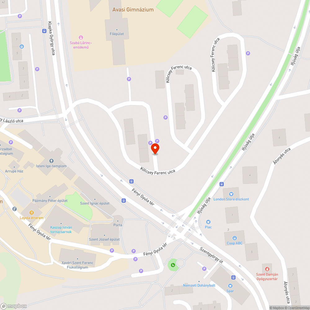 Kiégett utcalámpa bejelentés helye