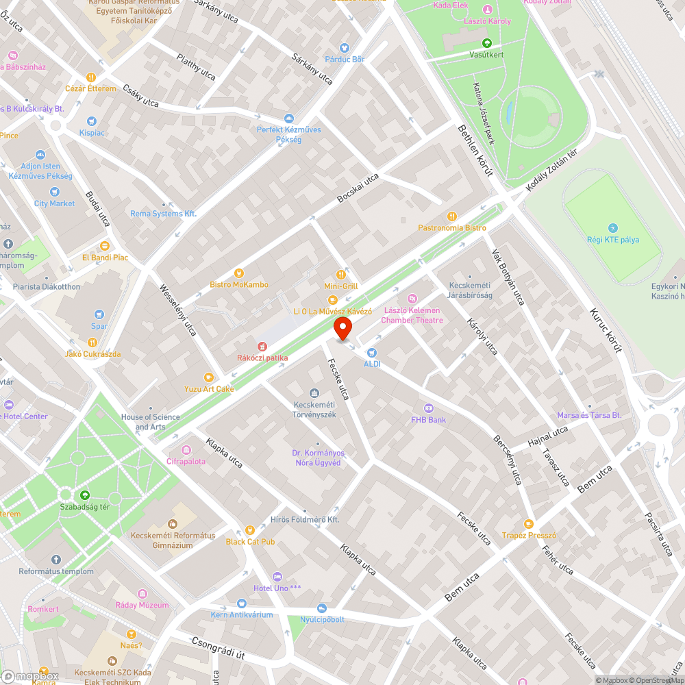 Nem működő közvilágítás a Bercsényi utcán bejelentés helye