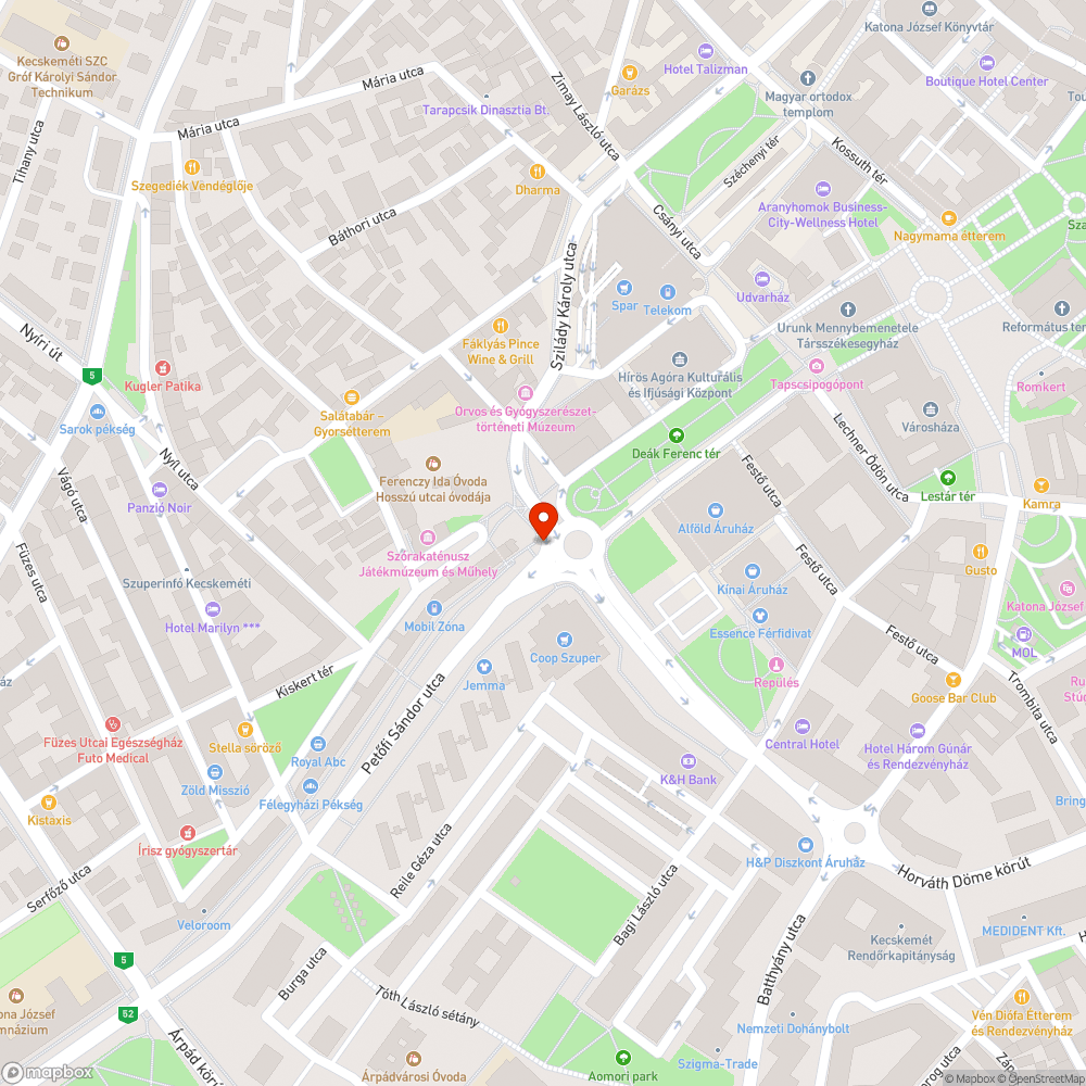 Nem működő közvilágítás a Petőfi Sándor utcán bejelentés helye