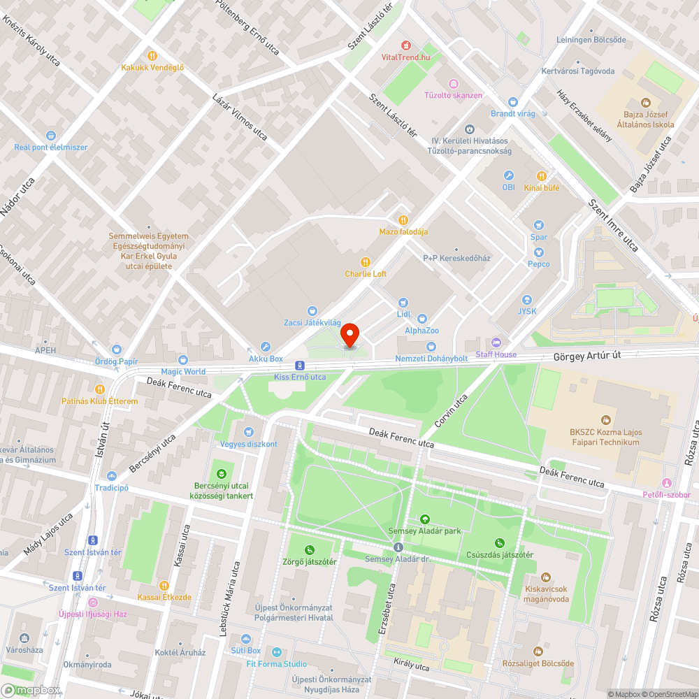 Hiányzó gyalogátkelőhely bejelentés helye