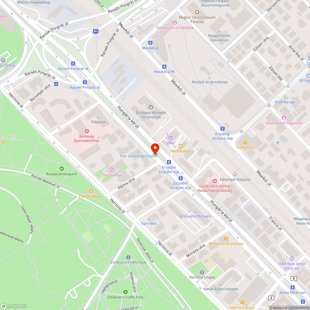 Parkolás és oszlop miatti balesetveszéy bejelentés helye