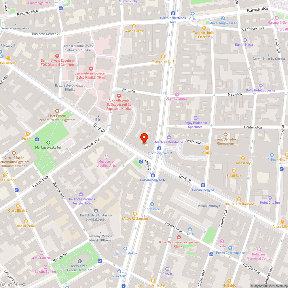 100E megálló a Corvinnál bejelentés helye