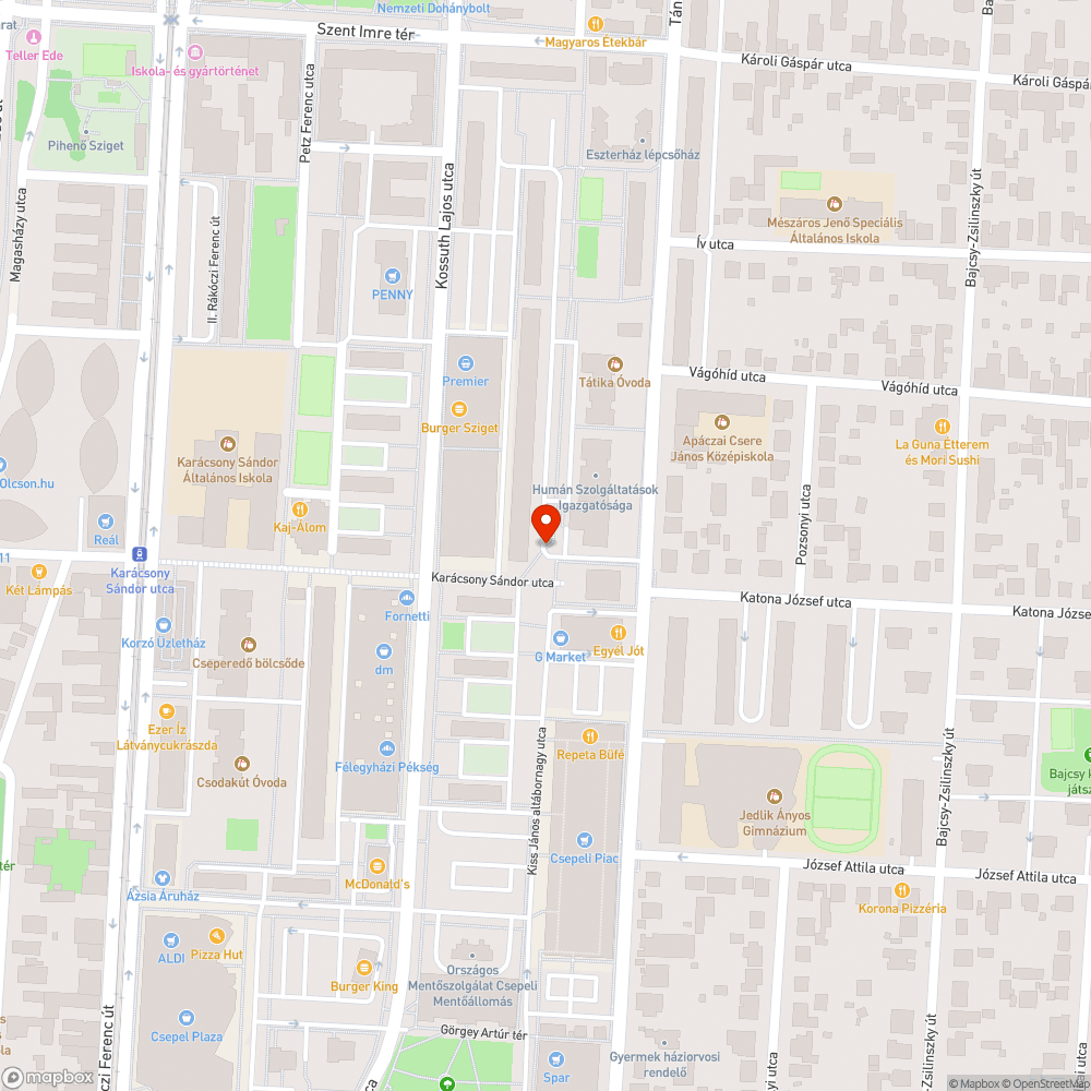 Megsüppedt út bejelentés helye