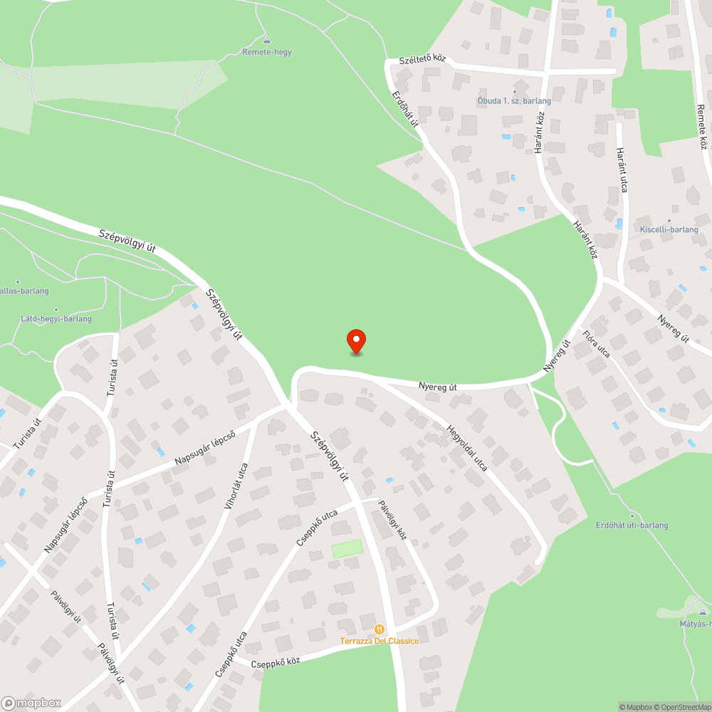 Hatalmas kátyú a Nyereg úton bejelentés helye