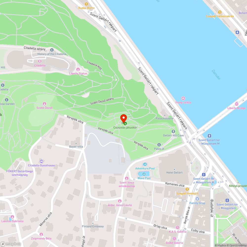 Törött pad. bejelentés helye